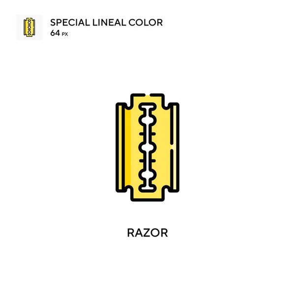 Borotva Különleges Lineáris Szín Vektor Ikon Illusztráció Szimbólum Design Sablon — Stock Vector