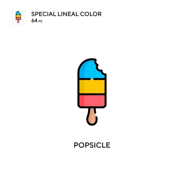 Popsicle Icono Especial Vector Color Lineal Plantilla Diseño Símbolo Ilustración — Archivo Imágenes Vectoriales