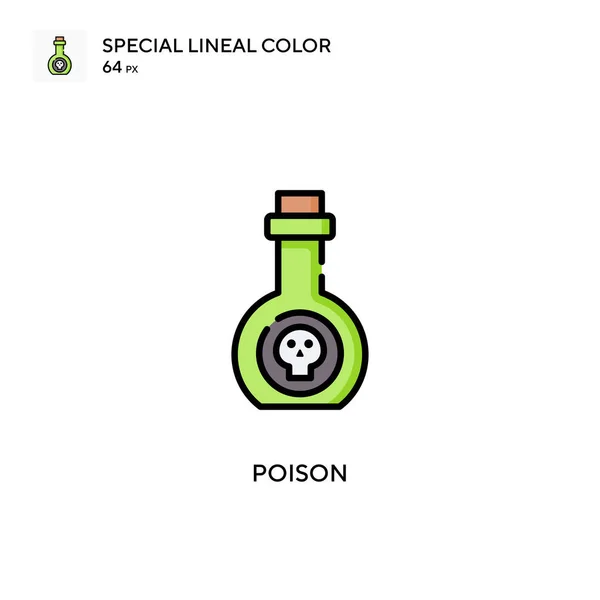 Poison Special Lineal Color Vector Icon 디자인 모바일 — 스톡 벡터