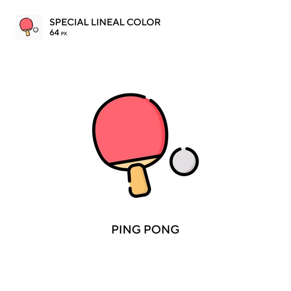 Ping Pong Icono Especial Vector Color Lineal Plantilla Diseño Símbolo — Vector de stock