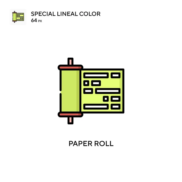 Rollo Papel Icono Especial Vector Color Lineal Plantilla Diseño Símbolo — Archivo Imágenes Vectoriales