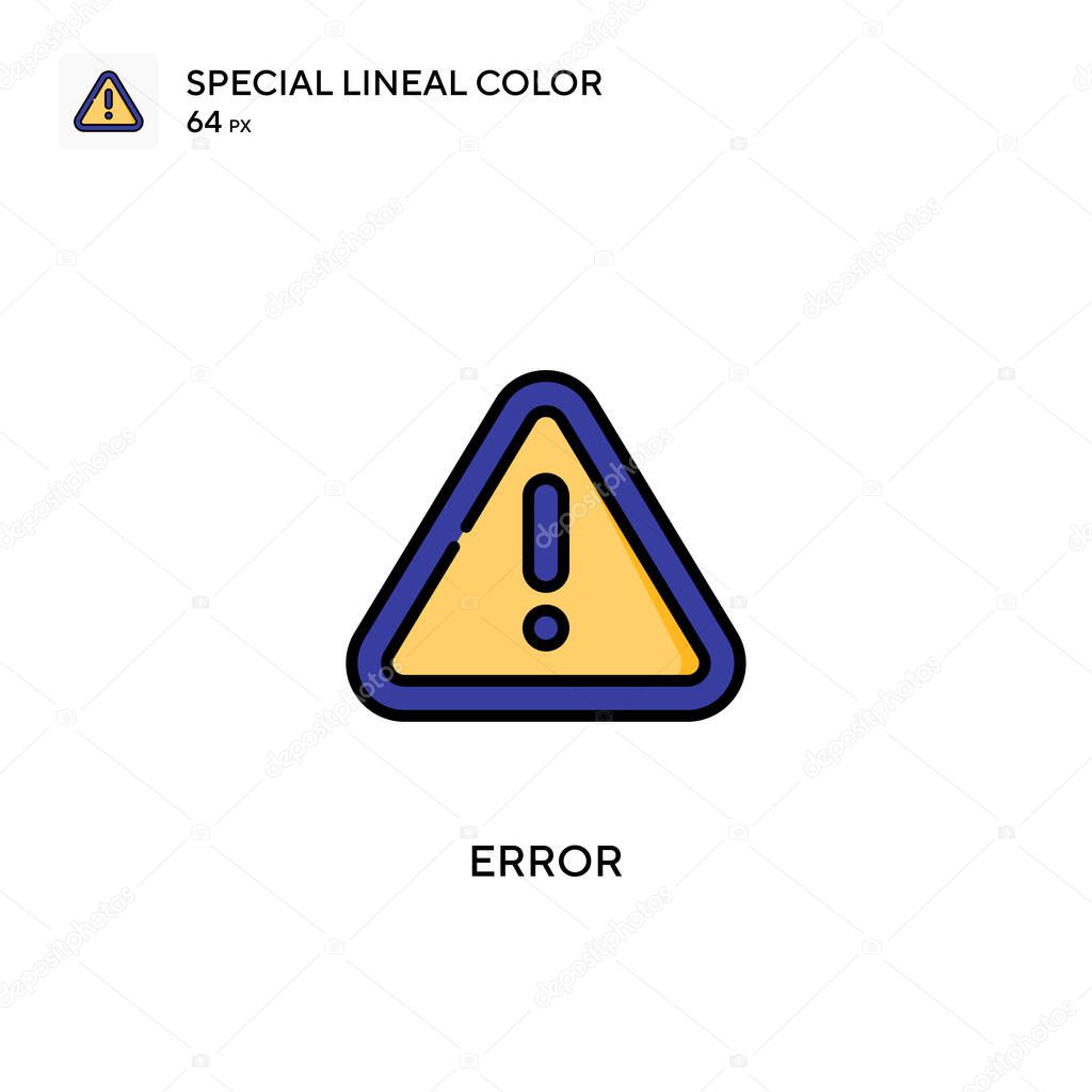 Error Special lineal color vector icon. Illustration symbol design template for web mobile UI element.