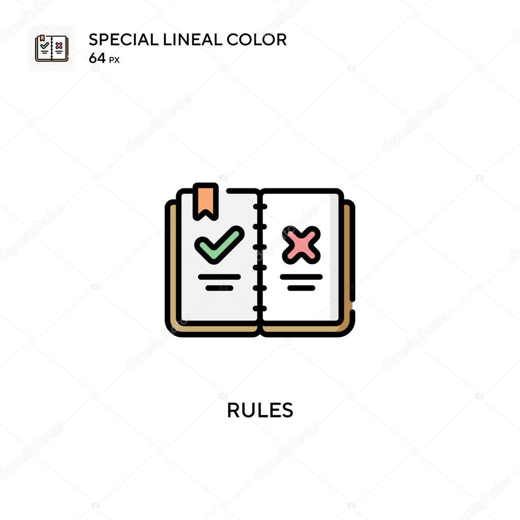 Rules Special lineal color vector icon. Illustration symbol design template for web mobile UI element.