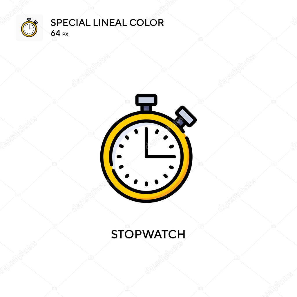 Stopwatch Special lineal color vector icon. Illustration symbol design template for web mobile UI element.