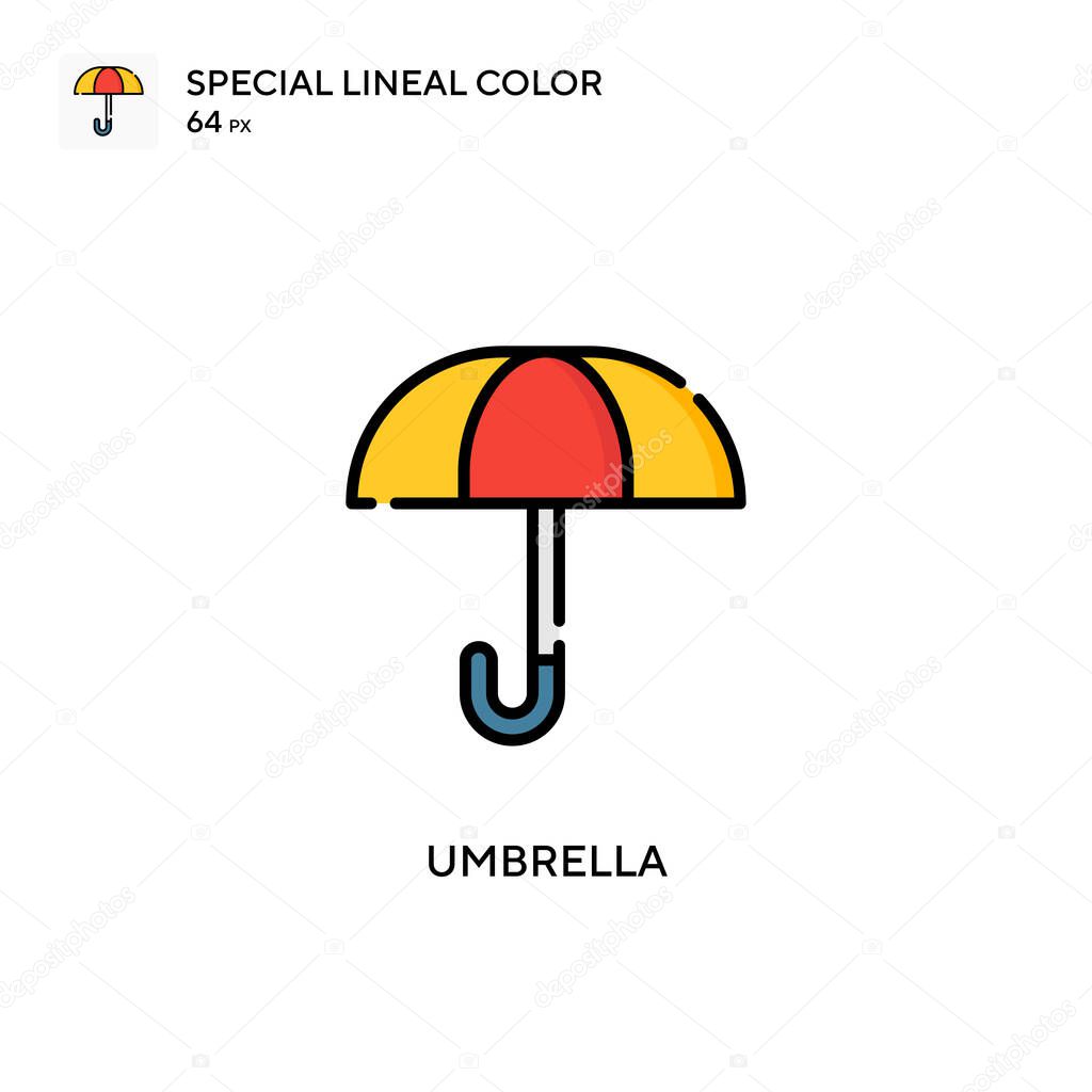 Umbrella Special lineal color vector icon. Illustration symbol design template for web mobile UI element.