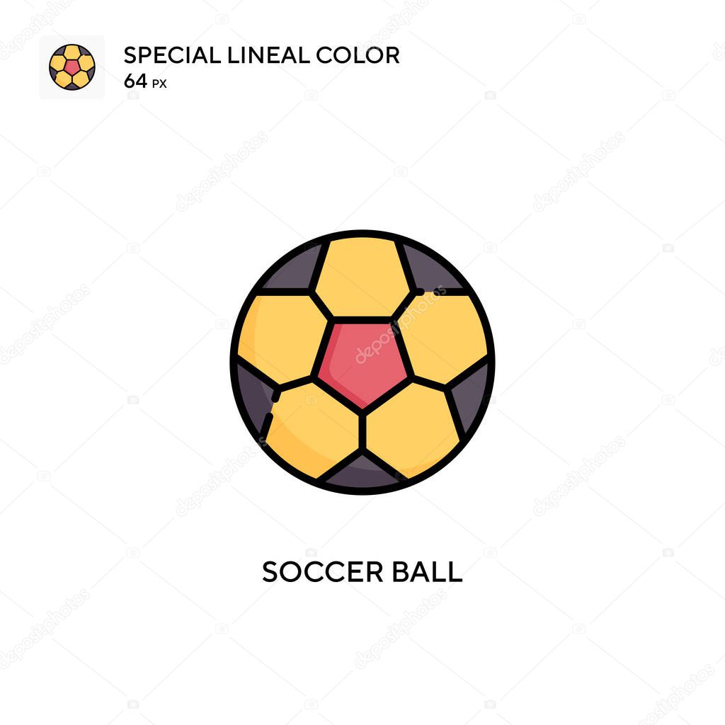 Soccer ball Special lineal color vector icon. Illustration symbol design template for web mobile UI element.