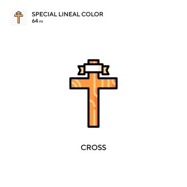 Özel doğrusal renk vektörü simgesini çapraz yap. Web mobil UI ögesi için resimleme sembolü tasarım şablonu.