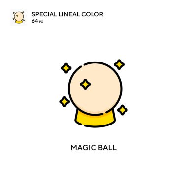 Sihirli top özel doğrusal renk vektör simgesi. Web mobil UI ögesi için resimleme sembolü tasarım şablonu.
