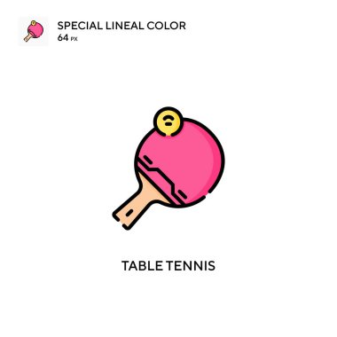 Masa tenisi özel doğrusal renk vektör simgesi. Web mobil UI ögesi için resimleme sembolü tasarım şablonu.