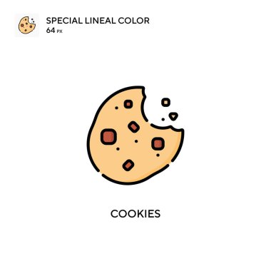 Kurabiyeler özel doğrusal renk vektör simgesi. Web mobil UI ögesi için resimleme sembolü tasarım şablonu.