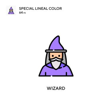 Büyücü Özel Lineal renk vektör simgesi. Web mobil UI ögesi için resimleme sembolü tasarım şablonu.