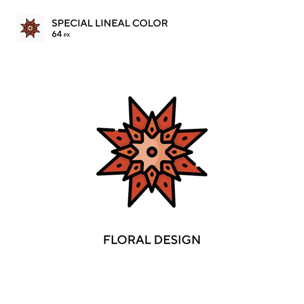 Conception Florale Icône Vectorielle Couleur Linéaire Spéciale Modèle Conception Symbole — Image vectorielle