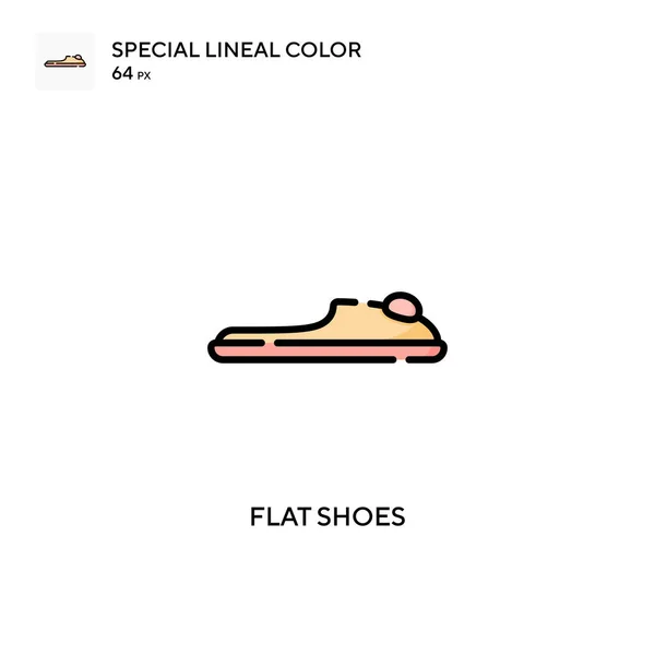 Flat Shoes Ícone Vetorial Cor Linear Especial Modelo Design Símbolo —  Vetores de Stock