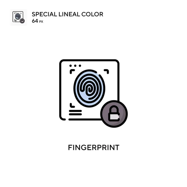Fingerabdruck Spezielles Lineares Farbvektorsymbol Illustration Symbol Design Vorlage Für Web — Stockvektor