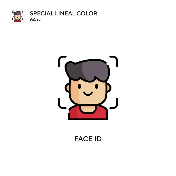Ansikte Special Linjal Färg Vektor Ikon Illustration Symbol Design Mall — Stock vektor
