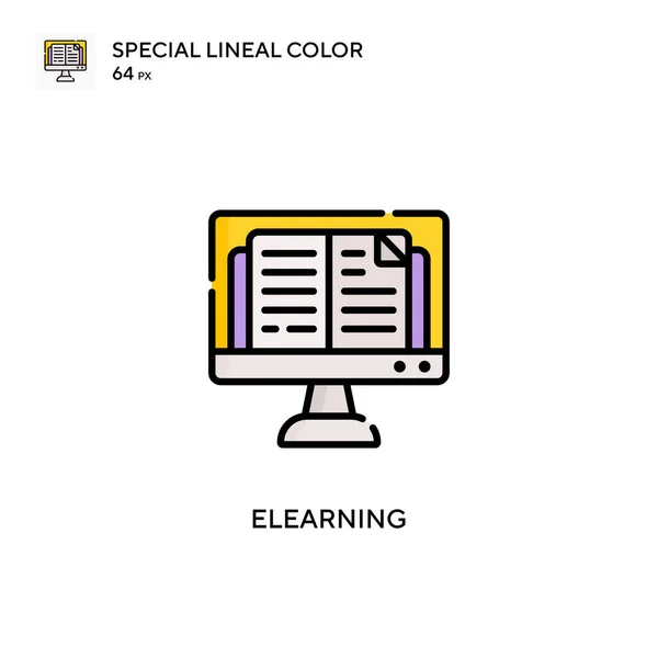Elearning Special Lineal Color Vector Icon 디자인 모바일 — 스톡 벡터