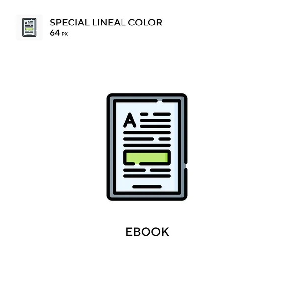 Ebook特殊線型カラーベクトルアイコン WebモバイルUi要素のイラストシンボルデザインテンプレート — ストックベクタ
