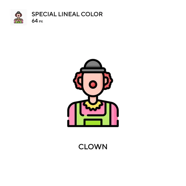 Clown Special Lineal Color Vector Icon Illustration Symbol Design Template — Stock Vector