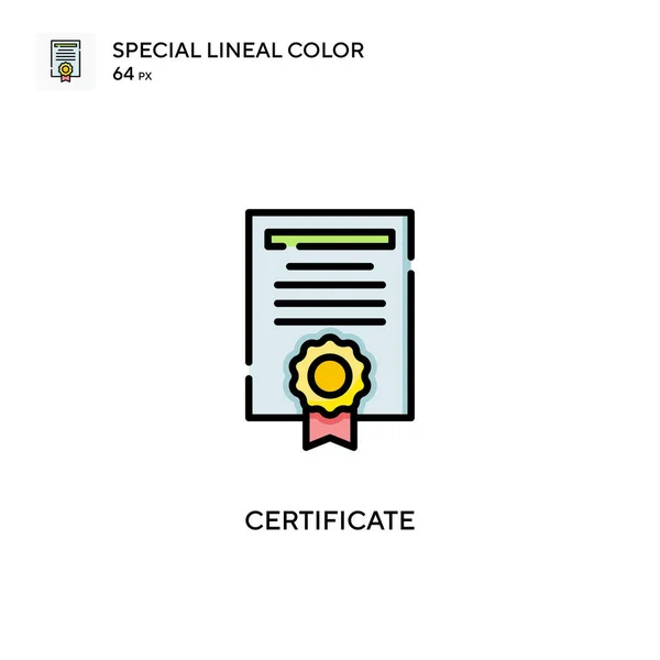 Ikona Speciální Vektor Barev Certifikátu Šablona Návrhu Symbolu Ilustrace Pro — Stockový vektor