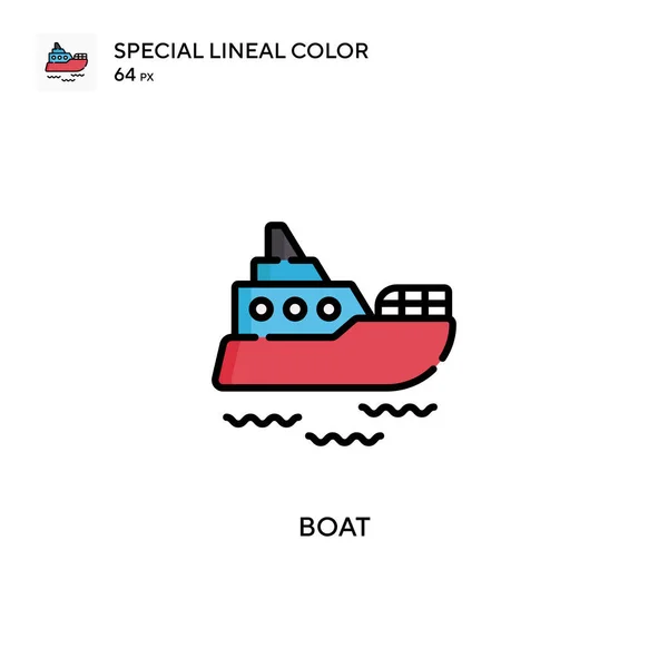 Особый Цветовой Вектор Лодки Шаблон Оформления Символов Иллюстрации Веб Мобильного — стоковый вектор