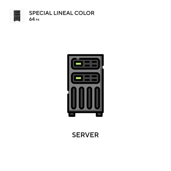 Server Speciell Linjal Färg Vektor Ikon Illustration Symbol Design Mall — Stock vektor