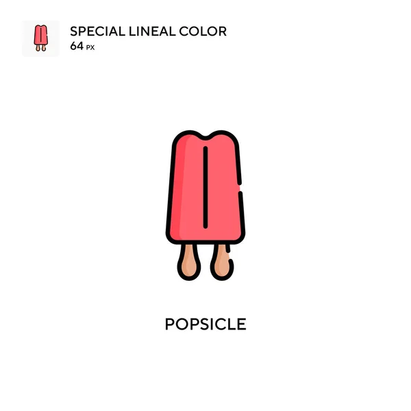 Popsicle Special Lineáris Színvektor Ikon Illusztráció Szimbólum Design Sablon Web — Stock Vector