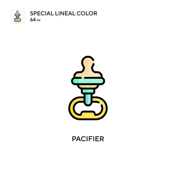 Chupete Icono Especial Vector Color Lineal Plantilla Diseño Símbolo Ilustración — Vector de stock