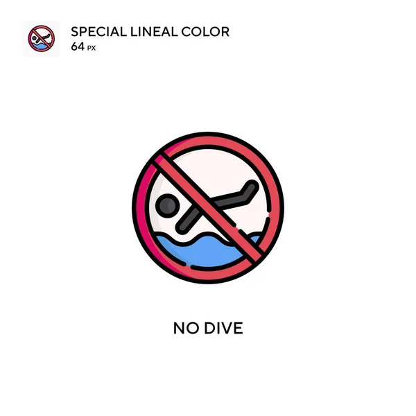 Kein Tauchgang Spezielles Lineares Farbvektorsymbol Illustration Symbol Design Vorlage Für — Stockvektor