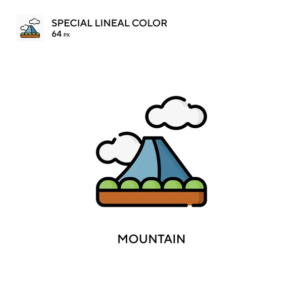 Mountain Special Icône Vectorielle Couleur Linéaire Modèle Conception Symbole Illustration — Image vectorielle