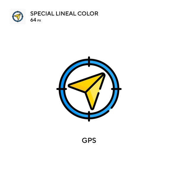 Gps Ícone Vetorial Cor Linear Especial Modelo Design Símbolo Ilustração — Vetor de Stock