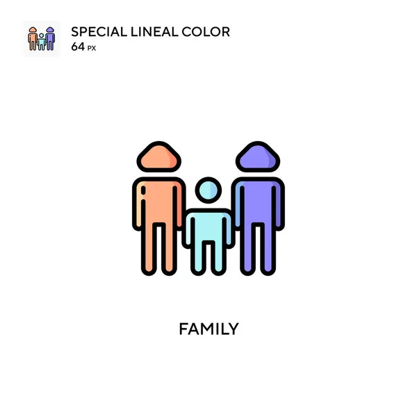 Famiglia Speciale Icona Vettoriale Colore Lineare Modello Disegno Simbolo Illustrazione — Vettoriale Stock