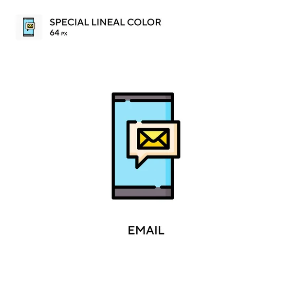 Email Special Lineal Color Vector Icon 디자인 모바일 — 스톡 벡터