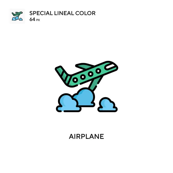 Flugzeug Spezielles Lineares Farbvektorsymbol Illustration Symbol Design Vorlage Für Web — Stockvektor