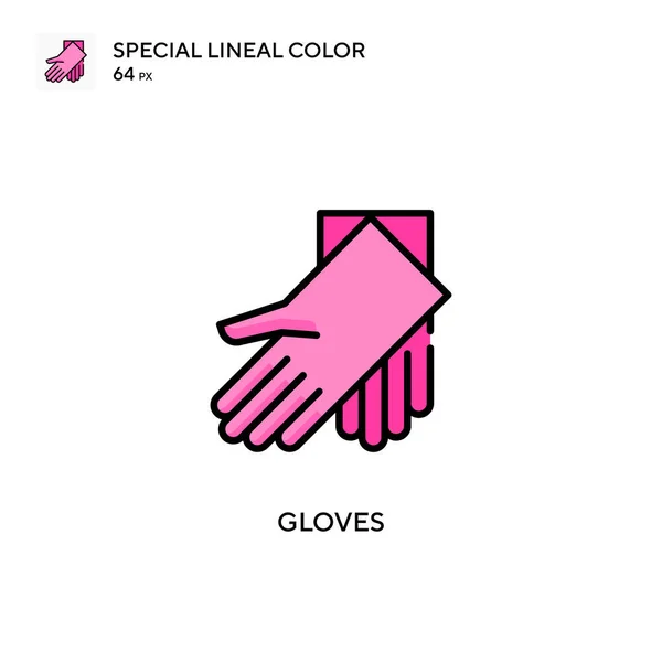 Handschoenen Speciale Lijnkleur Vector Icoon Illustratie Symbool Ontwerp Sjabloon Voor — Stockvector