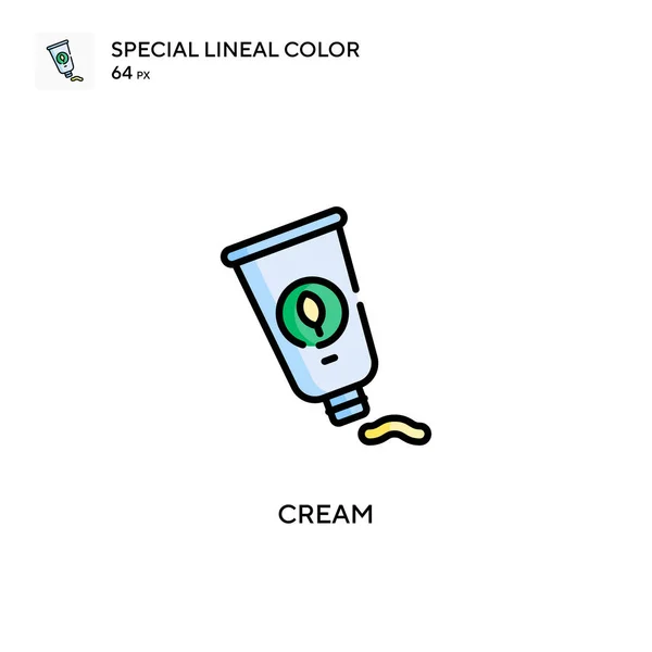 Cream Special Lineal Color Vector Icon Illustration Symbol Design Template — Stock Vector