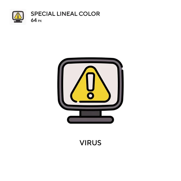 Virus Especial Icono Vector Color Lineal Plantilla Diseño Símbolo Ilustración — Archivo Imágenes Vectoriales