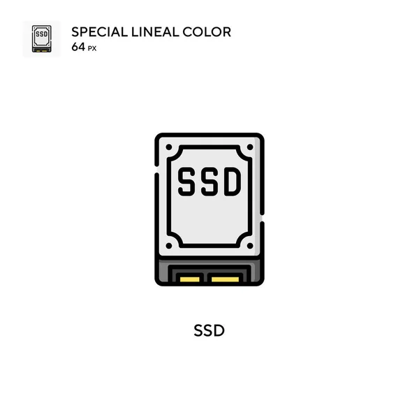 Ssd Speciale Lijnkleur Vector Pictogram Illustratie Symbool Ontwerp Sjabloon Voor — Stockvector
