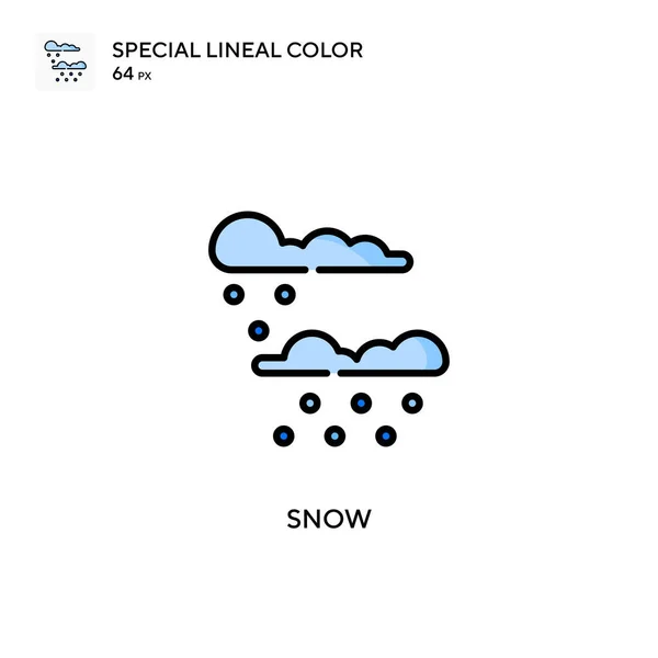 Сніг Спеціальний Лінійний Колір Вектор Значок Шаблон Дизайну Символів Ілюстрації — стоковий вектор