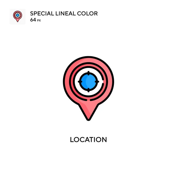 Lokalizacja Specjalna Ikona Wektora Koloru Linii Ilustracja Szablonu Projektu Symbolu — Wektor stockowy