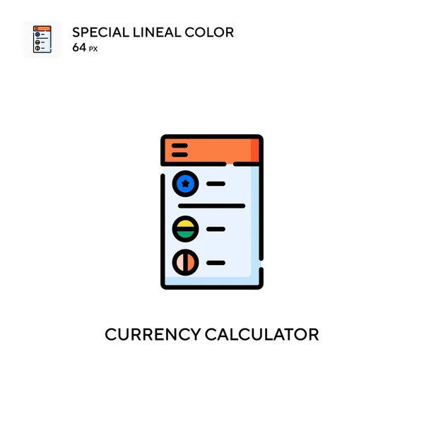 Calculadora Moeda Ícone Vetorial Cor Linear Especial Modelo Design Símbolo — Vetor de Stock