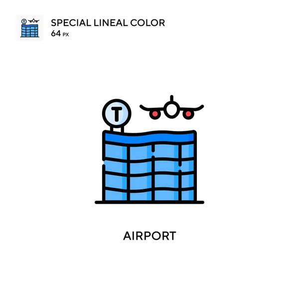 Flughafen Spezielles Lineares Farbvektorsymbol Illustration Symbol Design Vorlage Für Web — Stockvektor