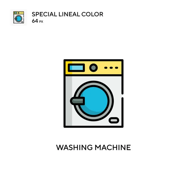 Waschmaschine Spezielles Lineares Farbvektorsymbol Illustration Symbol Design Vorlage Für Web — Stockvektor