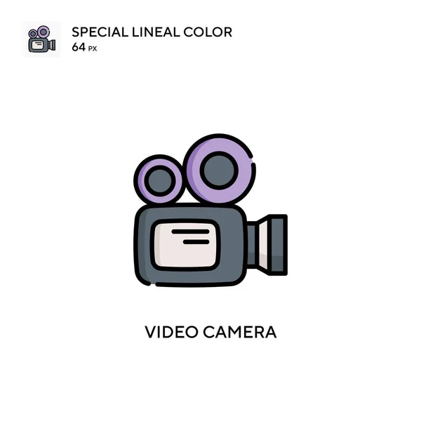 Videókamera Különleges Lineáris Színvektor Ikon Illusztráció Szimbólum Design Sablon Web — Stock Vector