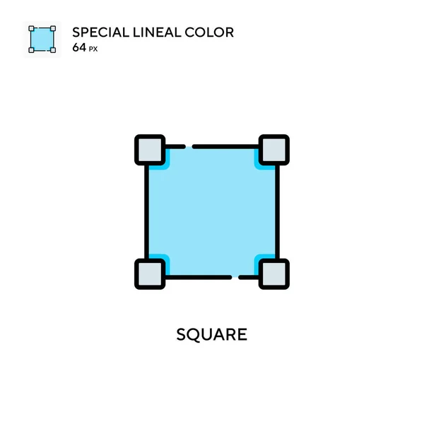 Quadrat Spezielles Lineares Farbvektorsymbol Illustration Symbol Design Vorlage Für Web — Stockvektor