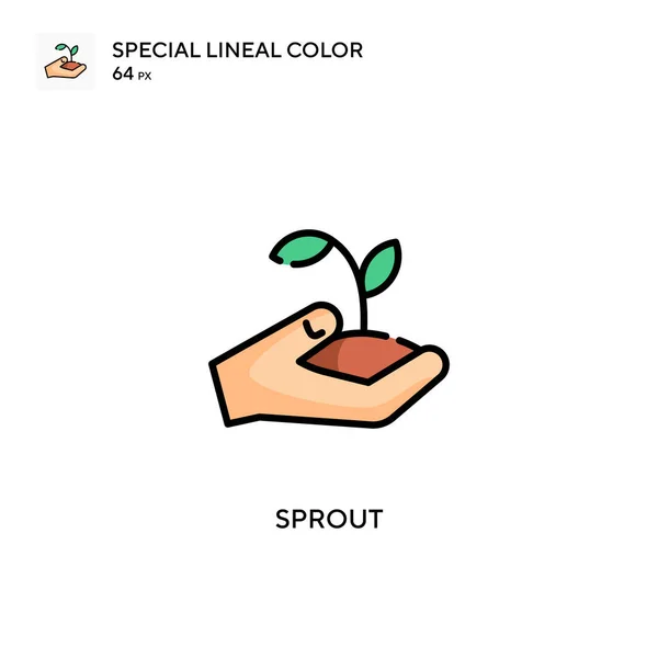 Sprout Icono Especial Vector Color Lineal Plantilla Diseño Símbolo Ilustración — Archivo Imágenes Vectoriales