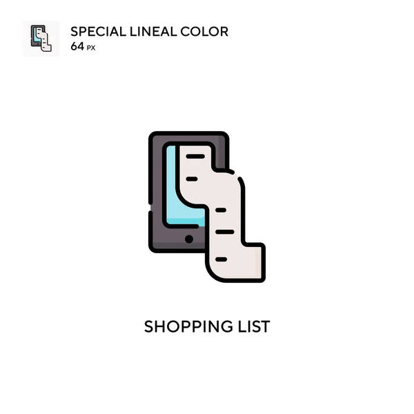 Boodschappenlijst Speciale Lijnkleur Vector Icoon Illustratie Symbool Ontwerp Sjabloon Voor — Stockvector
