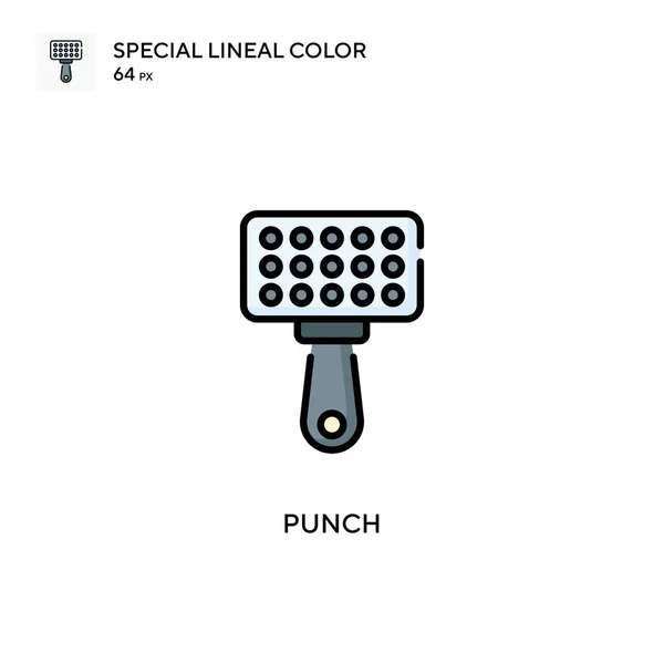 Punch Icono Especial Vector Color Lineal Plantilla Diseño Símbolo Ilustración — Vector de stock