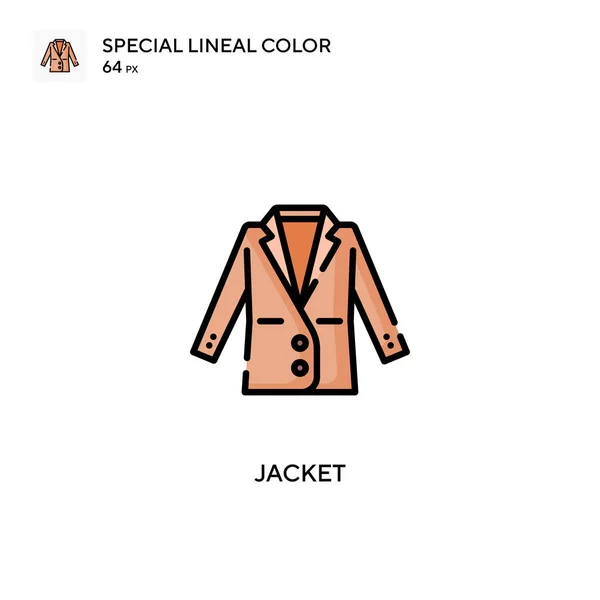 Kabát Különleges Lineáris Szín Vektor Ikon Illusztráció Szimbólum Design Sablon — Stock Vector
