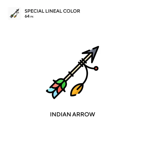 Indiai Nyíl Különleges Lineáris Szín Vektor Ikon Illusztráció Szimbólum Design — Stock Vector