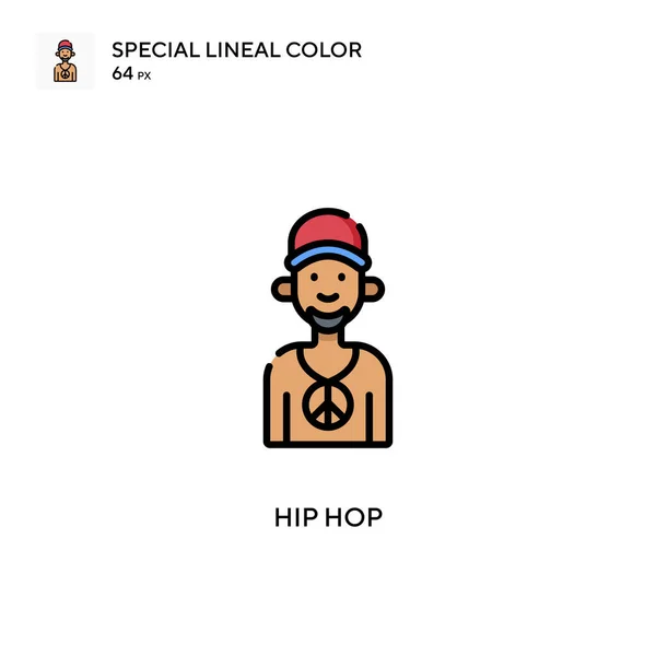 Hip Hop Icône Vectorielle Couleur Linéaire Spéciale Modèle Conception Symbole — Image vectorielle